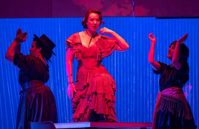 Lea Shaw, Justina Gringytė and Zoe Drummond in Scottish Opera's Carmen at Theatre Royal, Glasgow. Photo: James Glossop