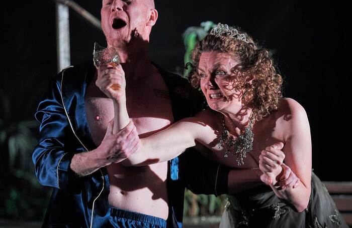 Kirsty Stuart and Matthew Trevannion in A Streetcar Named Desire at Pitlochry Festival Theatre. Photo:: Fraser Band