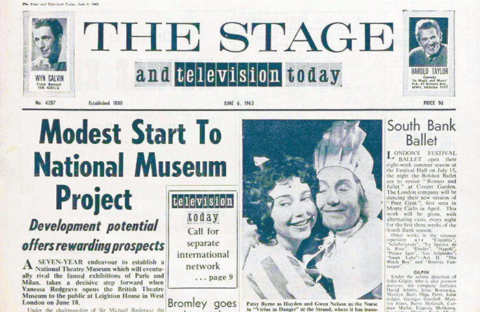 Clipping from the June 6, 1963 issue of The Stage