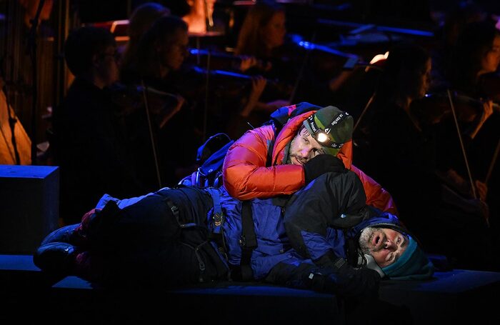 Andrew Bidlack and Craig Verm in Everest at Barbican, London. Photo: Mark Allan