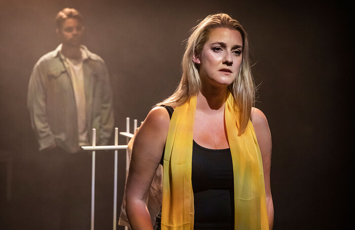 Peter Hannah and Alice Fearn in Then, Now & Next at Southwark Playhouse, London. Photo: Pamela Raith