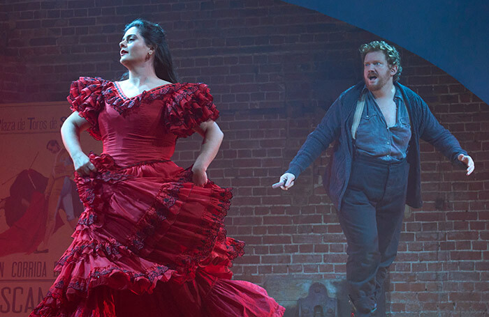 Georgia Mae Bishop and Alexander Robin Baker in Carmen at the Octagon Barn, Norfolk. Photo: Richard Hubert Smith