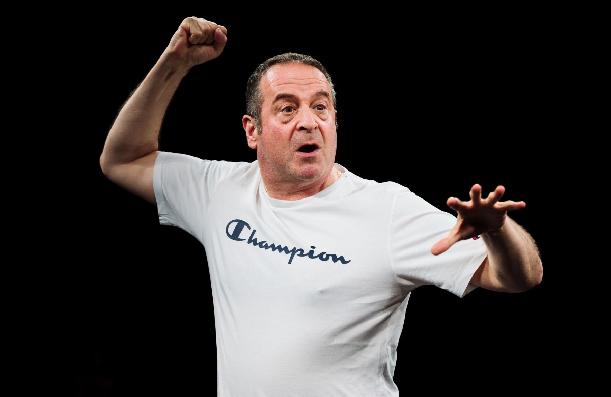 Mark Thomas in England and Son at Summerhall, Edinburgh. Photo: Alex Brenner