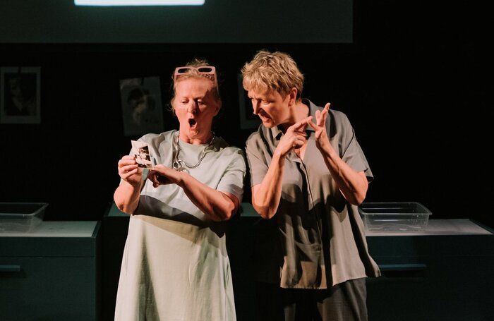 Jenny Sealey and her sign-language interpreter in Self-Raising at Pleasance Dome, Edinburgh. Photo: Tiu Makkonen