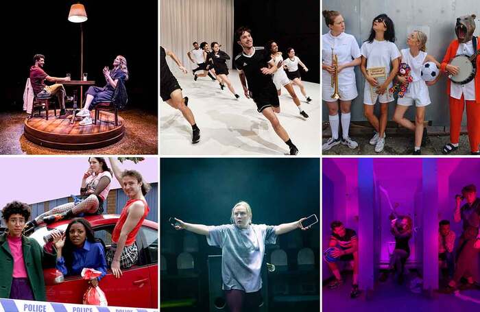 Clockwise from top left: Strategic Love Play, Mass Effect, Gunter, Public – The Musical, Lady Dealer and Four Felons and a Funeral. Photos: Pamela Raith/Pleasance