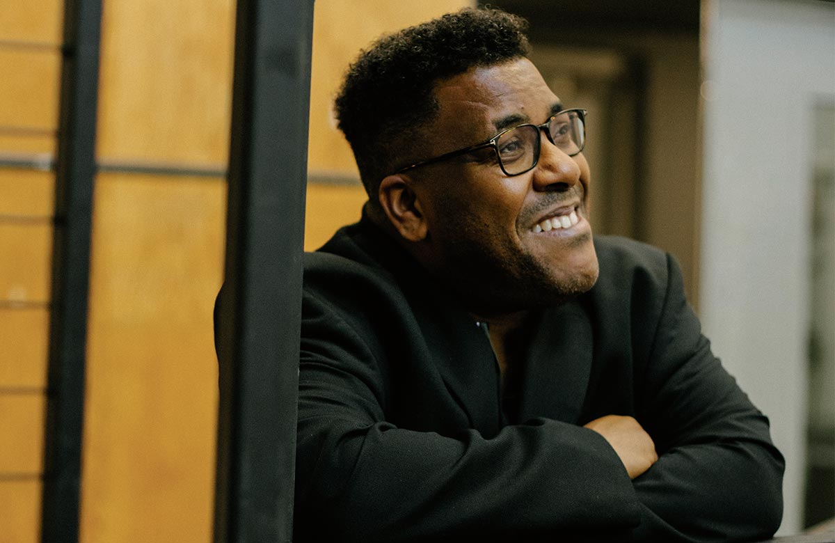 Roy Williams in rehearsals for Death of England: Closing Time (2024) at the National Theatre. Photo: Feruza Afewerki