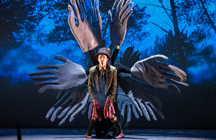 Pavel Haradnitski in King Stakh&rsquo;s Wild Hunt by Belarus Free Theatre at the Barbican Theatre. Photo: Tristram Kenton