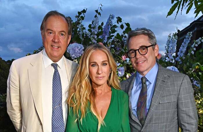 Mark Cornell, Sarah Jessica Parker and Matthew Broderick at the ATG summer party, hosted at Kensington Palace on September 13. Photo: Dave Benett