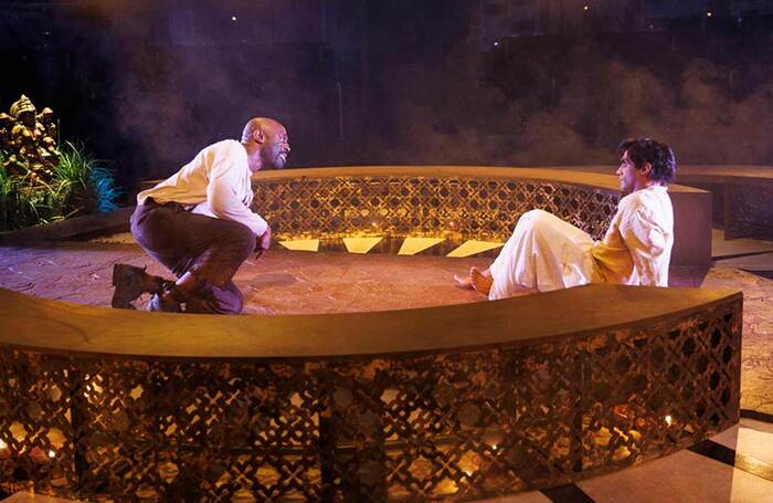 Andrew French and Esh Alladi in Great Expectations at the Royal Exchange Theatre, Manchester. Photo: Ellie Kurttz