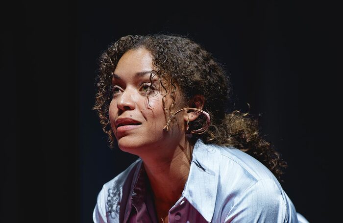 Antonia Thomas in Shooting Hedda Gabler at Rose Theatre, Kingston. Photo: Andy Paradise