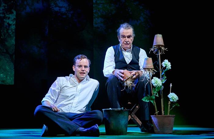 Jack Bardoe and Rupert Everett in A Voyage Round My Father at Theatre Royal Bath. Photo: Manuel Harlan