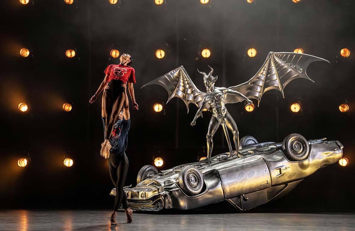 Riku Ito and Miki Mizutani in Black Sabbath: The Ballet at Birmingham Hippodrome. Photo: Johan Persson