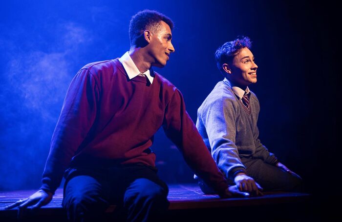 Brayden Emmanuel and Elijah Ferreira in Shakespeare’s R&J at Reading Rep. Photo: Harry Elletson