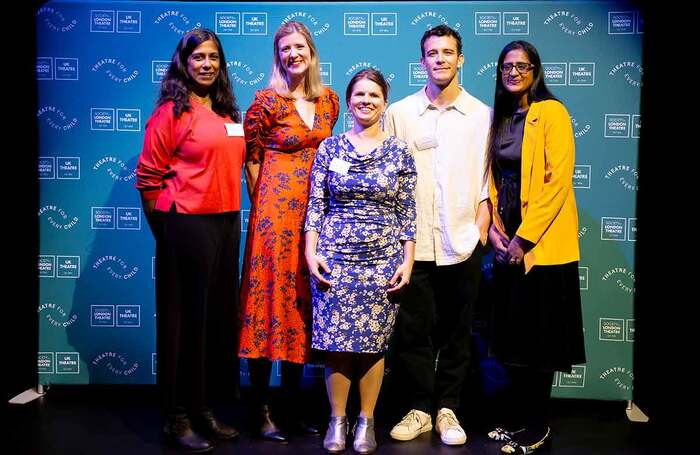 Lolita Chakrabarti, Claire Walker, Eleanor Lloyd, Luke Thompson, Fozie Nasir at the Theatre for Every Child launch last year. Photo: Ewa Ferdynus