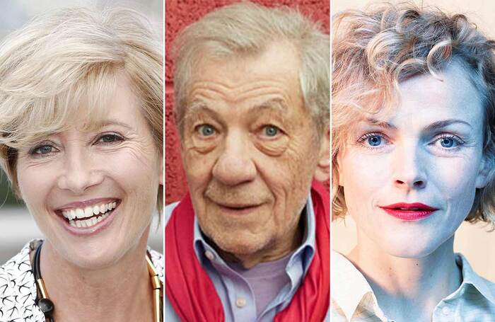 Emma Thompson, Ian McKellen and Maxine Peake. Photo: Shutterstock/Mark Douet