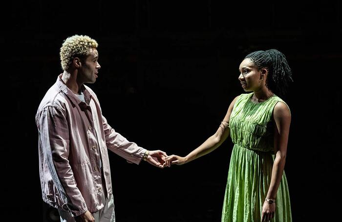 Conor Glean and Shalisha James-Davis in Romeo and Juliet at Royal Exchange Theatre, Manchester. Photo: Johan Persson