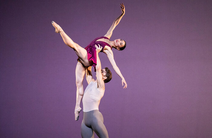 Mariko Sasaki and Lukas B Braendsrod in Anemoi, part of the double bill Anemoi/The Cellist at the Royal Opera House, London. Photo: Tristram Kenton