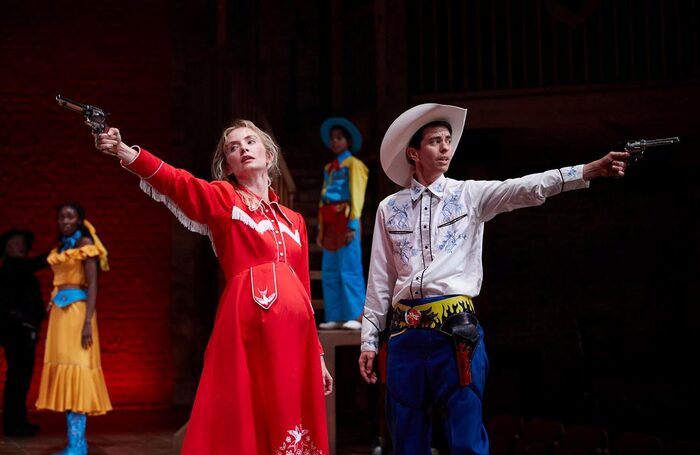 Sophie Melville and Vinnie Heaven in Cowbois at the Swan Theatre, Stratford-Upon-Avon. Photo: Henri T