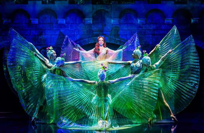 Leslie Rodriguez Kritzer in Spamalot at St James Theatre, New York. Photo: Matthew Murphy/Evan Zimmerman