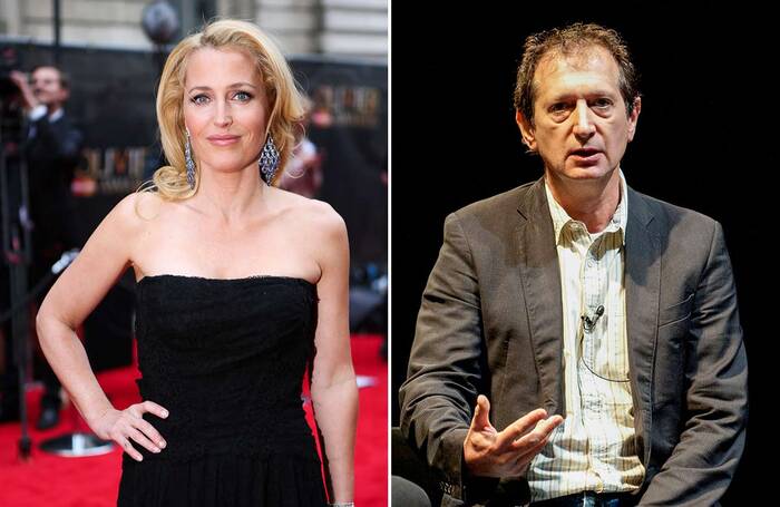 Actor Gillian Anderson and former Young Vic artistic director David Lan. Photos: Pamela Raith/Richard Hubert Smith