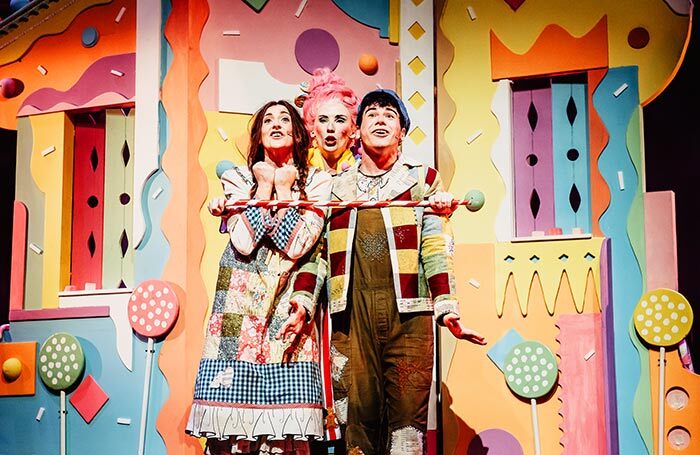 Catriona McFeely, Orla Gormley and Odhrán McNulty in Hansel and Gretel at the Lyric Theatre, Belfast. Photo: Carrie Davenport