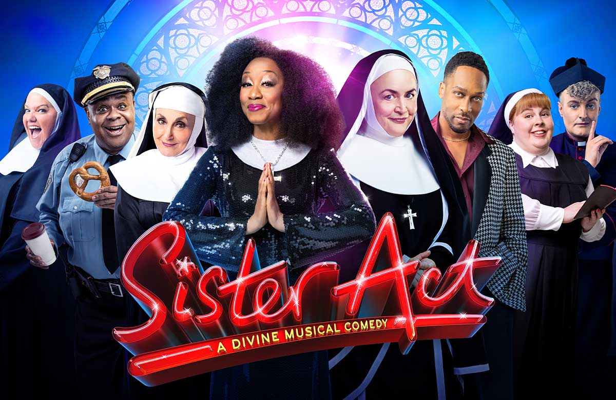 Alison Jiear, Clive Rowe, Lesley Joseph, Beverley Knight, Ruth Jones, Lemar, Lizzie Bea, and Carl Mullaney in Sister Act The Musical