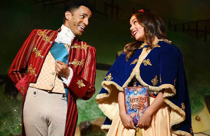 Gyasi Sheppy and Evie Pickerill in Snow White at Wolverhampton Grand Theatre. Photo: Alex Styles