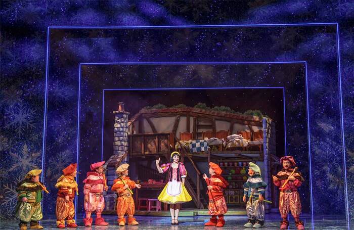 Aisling Sharkey and the cast of Snow White and the Seven Dwarfs at Grand Opera House, Belfast