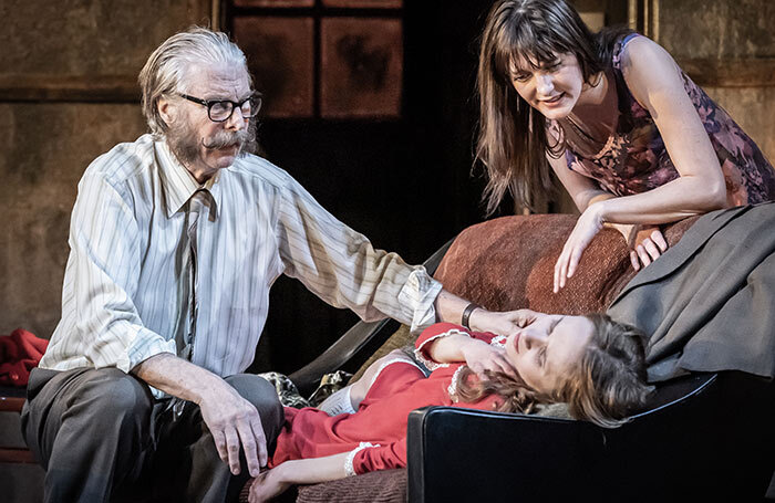 David Threlfall, Ella Schrey-Yeats and Grace Molony in The Enfield Haunting at Ambassadors Theatre, London. Photo: Marc Brenner David Threlfall, Ella Schrey-Yeats and Grace Molony in The Enfield Haunting at Ambassadors Theatre, London. Photo: Marc Brenner