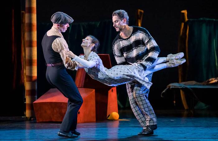 Johan Kobborg, Alina Cojocaru and Mick Zeni in the La Strada at Sadler's Wells, London. Photo: Tristram Kenton