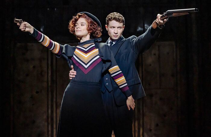 Katie Tonkinson and Alex James-Hatton in Bonnie & Clyde at the Yvonne Arnaud Theatre, Guildford. Photo: Richard Davenport