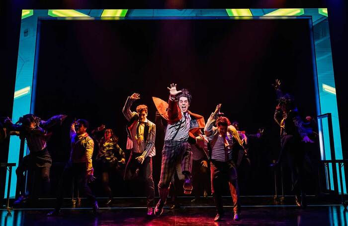 Bobby Conte and the cast of The Who's Tommy at Nederlander Theatre, New York. Photo: Matthew Murphy and Evan Zimmerman