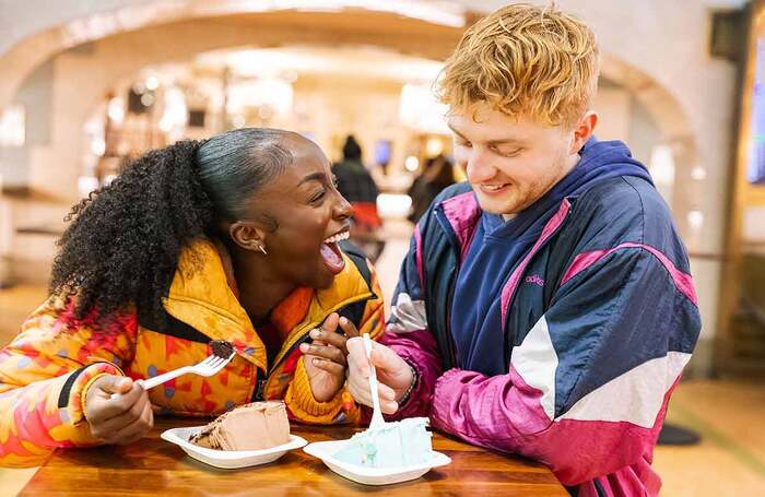 Two Strangers (Carry a Cake Across New York) stars Dujonna Gift and Sam Tutty take The Stage across New York. Photo: Rebecca J Michelson
