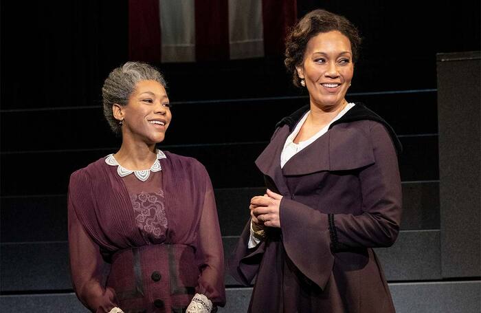 Nikki M James and Cassondra James in Suffs at the Public Theater, New York. Photo: Joan Marcus
