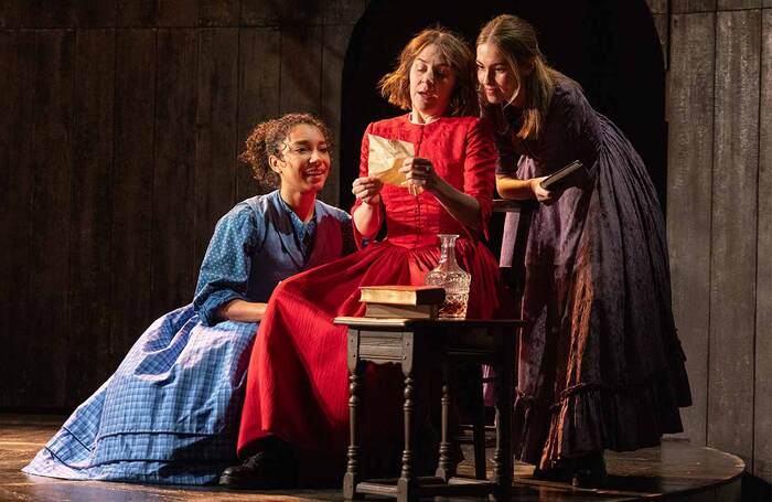 Adele James, Gemma Whelan and Rhiannon Clements in Underdog: The Other Other Brontë at the National Theatre, London. Photo: Isha Shah