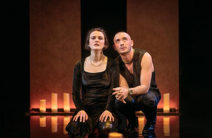 Catriona Faint and Sean Conor in James V: Katherine Festival Theatre Studio, Edinburgh. Photo: Mihaela Bodlovic