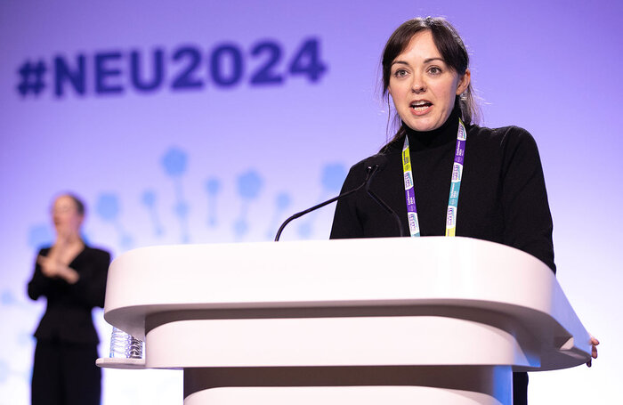 Northumberland arts teacher Sarah Kilpatrick at the National Education Union conference Northumberland arts teacher Sarah Kilpatrick at the National Education Union conference