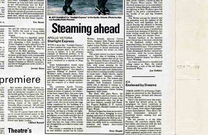Clipping from the April 5, 1984 issue of The Stage