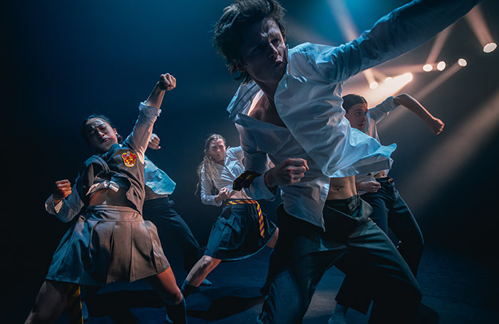 A scene from Shechter II: From England with Love, lit by Tom Visser, who won outstanding year in dance. Photo: Todd MacDonald