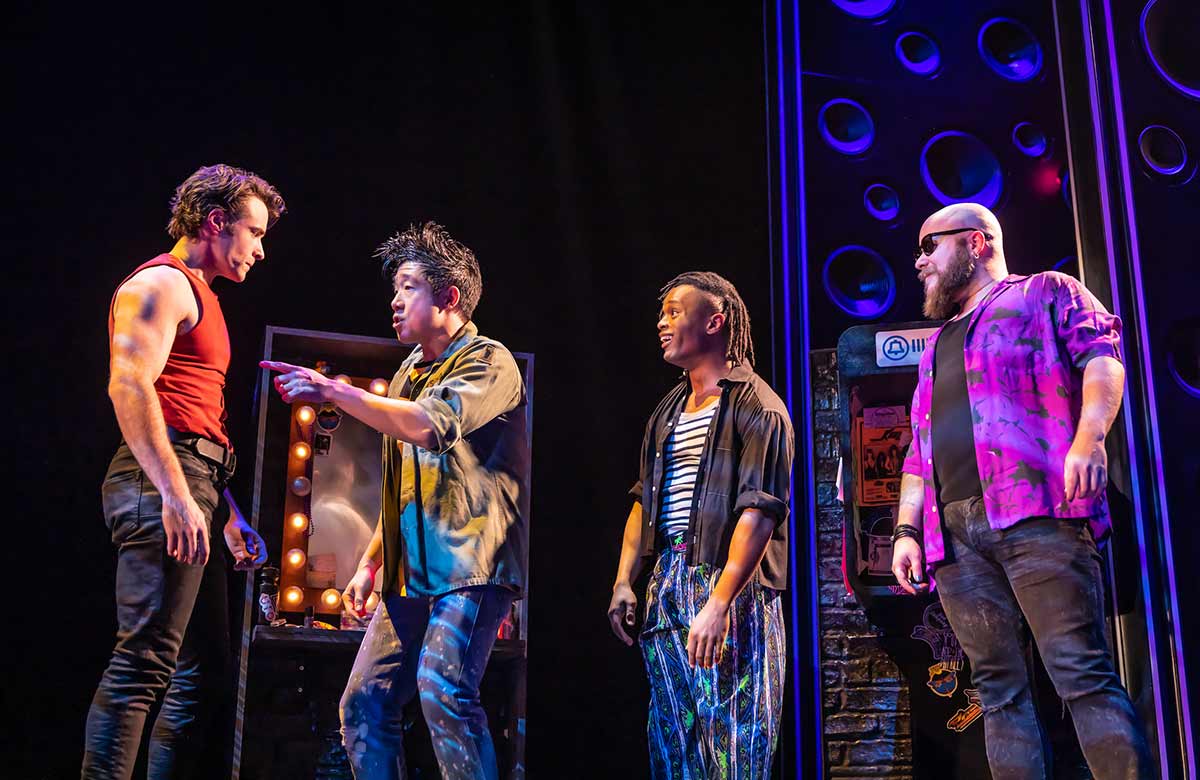 Corey Cott, Raymond J Lee, John Michael Lyles and F Michael Haynie in The Heart of Rock and Roll at James Earl Jones Theatre, New York. Photo: Matthew Murphy