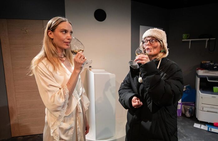 Maja Simonsen and Rebecca Blackstone in Banging Denmark at Finborough Theatre, London. Photo: Ali Wright