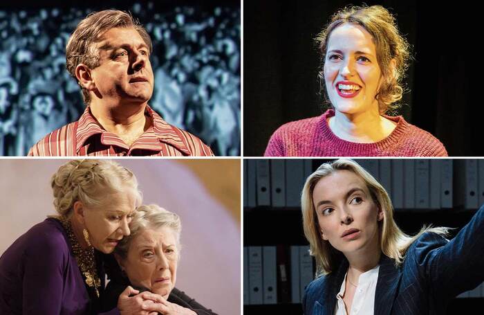 Clockwise from top left: Michael Sheen in Nye, Phoebe Waller-Bridge in Fleabag (2016), Jodie Comer in Prima Facie (2022) and Helen Mirren and Margaret Tyzack in Phèdre (2009) . Photo: Johan Persson/Tristra Kenton/Helen Murray/Catherine Ashmore, Clockwise from top left: Michael Sheen in Nye, Phoebe Waller-Bridge in Fleabag (2016), Jodie Comer in Prima Facie (2022) and Helen Mirren and Margaret Tyzack in Phèdre (2009) . Photo: Johan Persson/Tristra Kenton/Helen Murray/Catherine Ashmore,