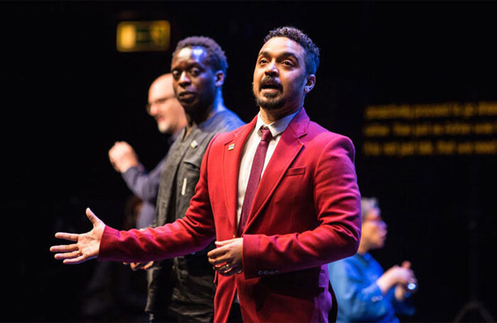 Act for Change campaigners Danny Lee Wynter and Kobna Holdbrook-Smith at the National Theatre, London. Photo: Helen Murray