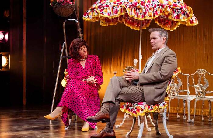 Georgina Sutton and Damian Humbley in A Chorus of Disapproval at Salisbury Playhouse. Photo: The Other Richard