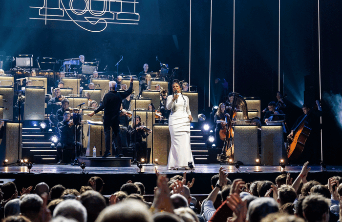 Audra McDonald performing at the Rodgers and Hammerstein 80th anniversary concert. Photo by Tristram Kenton.