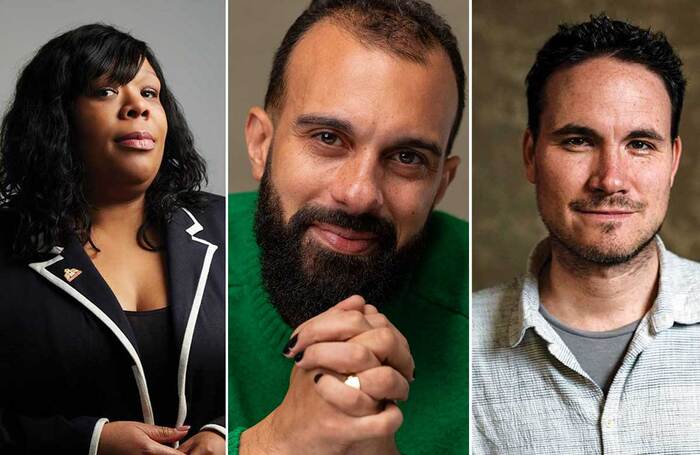 Shakespeare's Globe chief executive Stella Kanu, Actors Touring Company boss Matthew Xia and Live Theatre artistic director Jack McNamara. Photos: Christa Holka/Helen Murray