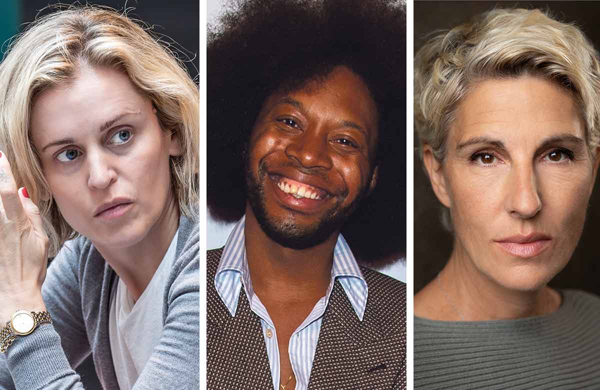 Denise Gough, Jeremy O Harris and Tamsin Greig. Photos: Marc Brenner/Shutterstock/Alex Brenner