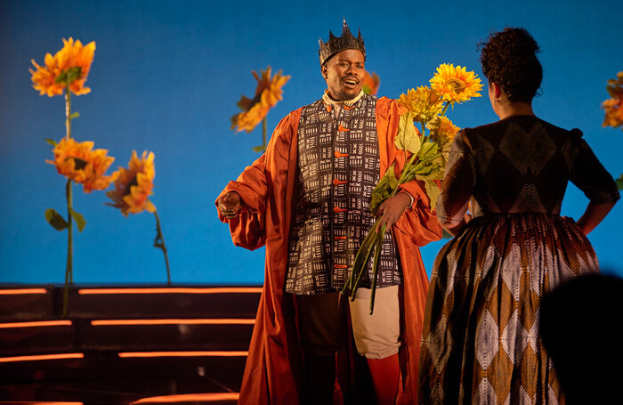 Chuma Sijeqa in L'Olimpiade at Linbury Theatre, Royal Opera House, London. Photo: Ros Kavanagh