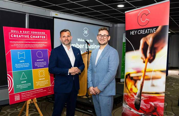 HEY Creative Charter's Dominic Gibbons (left) and chief officer Max May. Photo: Neil Holmes