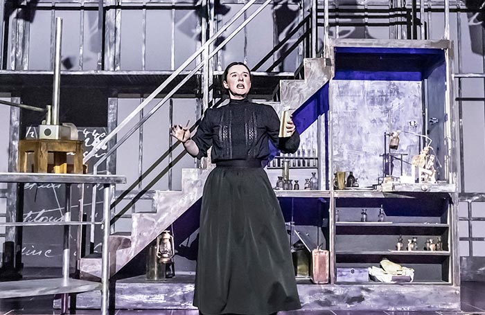 Ailsa Davidson in Marie Curie at Charing Cross Theatre, London. Photo: Pamela Raith